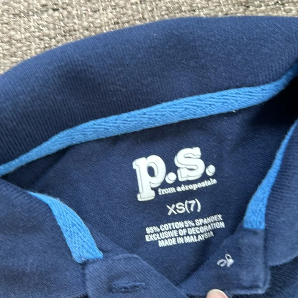 p.s.from Aeropostale Girls Blue Short Sleeve Polo Shirt Size 7